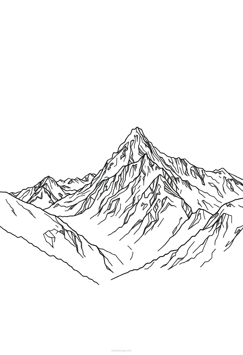 Mountain Range coloring page for kids