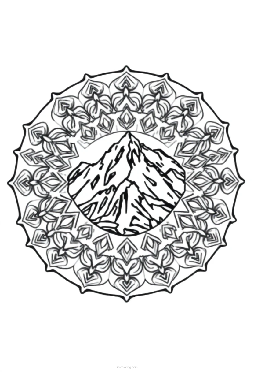 Mountain Range coloring page for kids