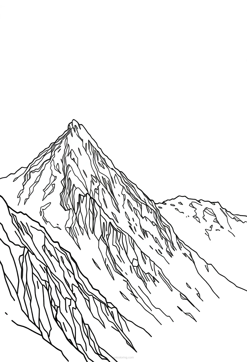 Mountain Range coloring page for kids