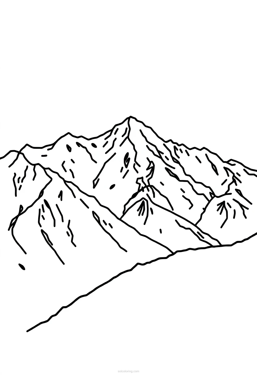 Mountain Range coloring page for kids
