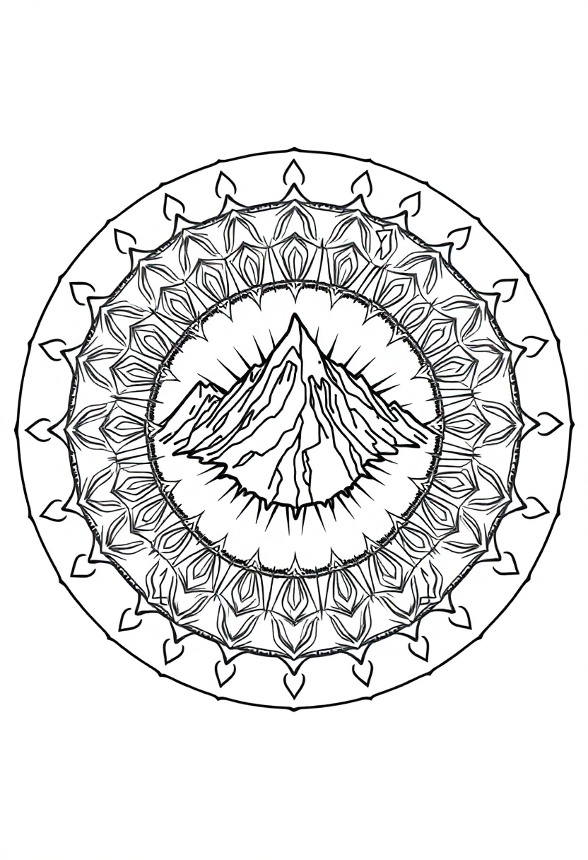 Mountain Range coloring page, free printable