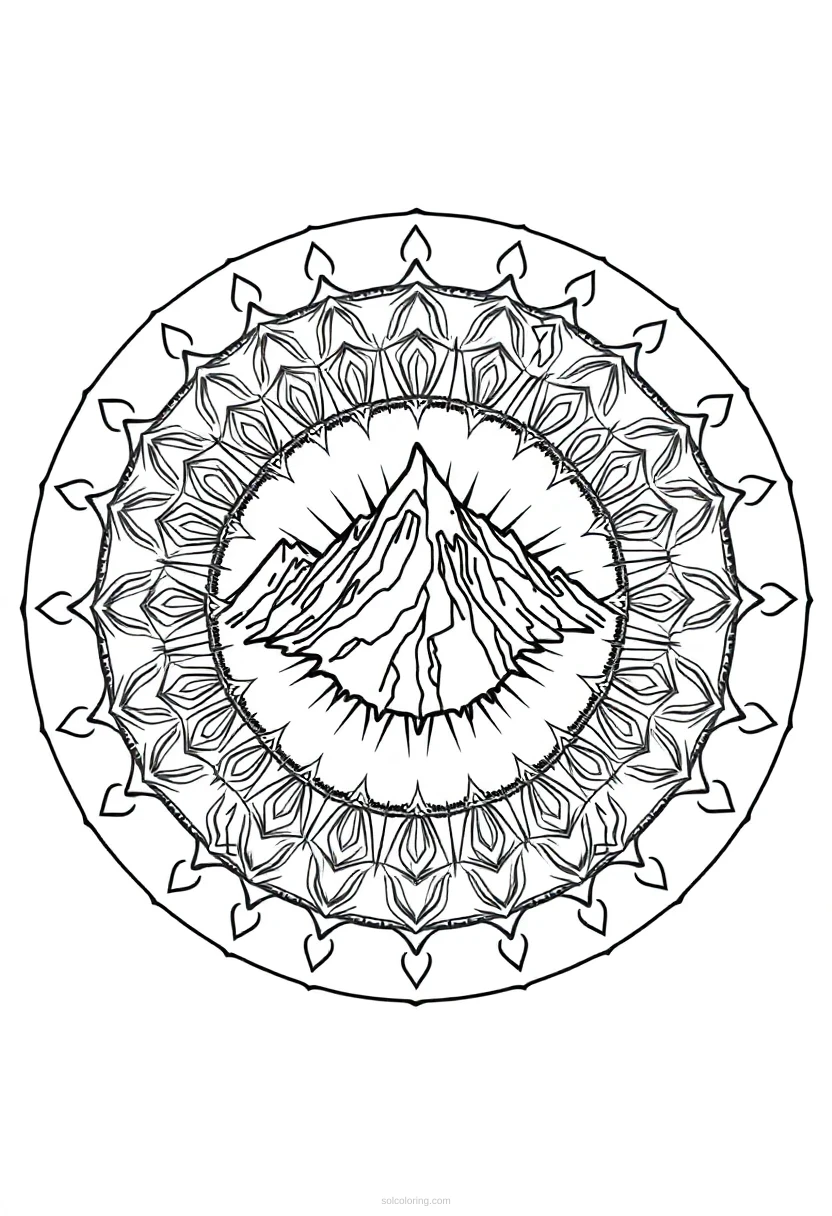 Mountain Range coloring page for kids