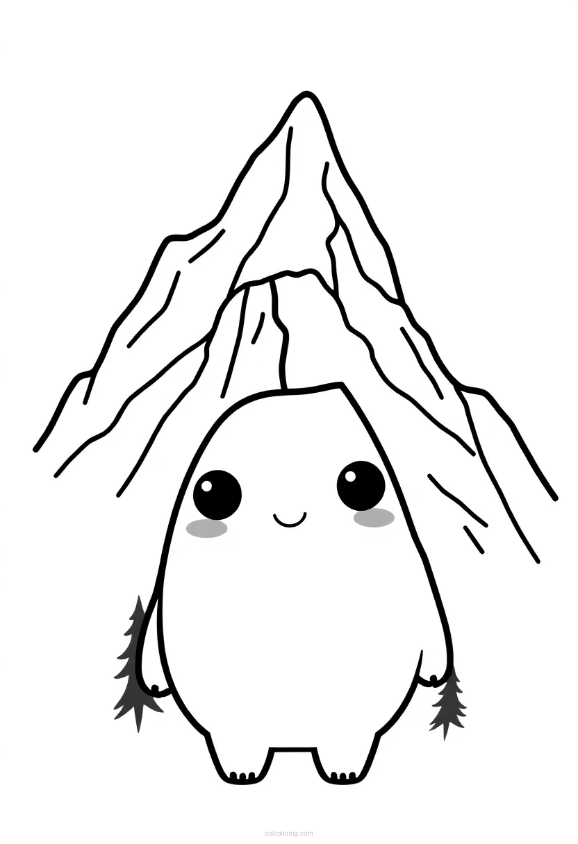 Mountain Range coloring page for kids