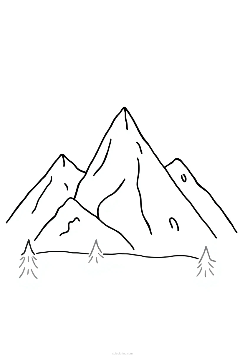 Mountain Range coloring page for kids