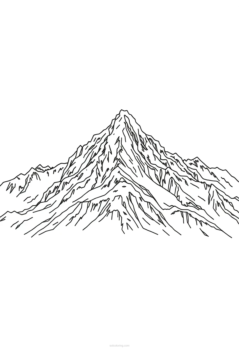 Mountain Range coloring page for kids
