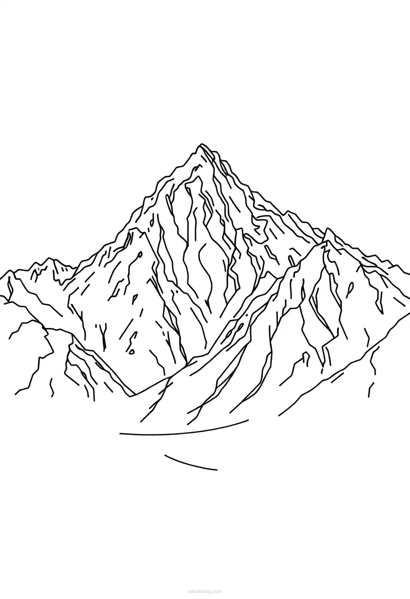 Mountain Range coloring page for kids