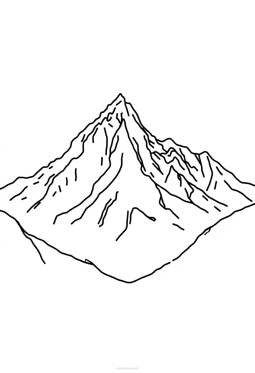 Mountain Range coloring page for kids