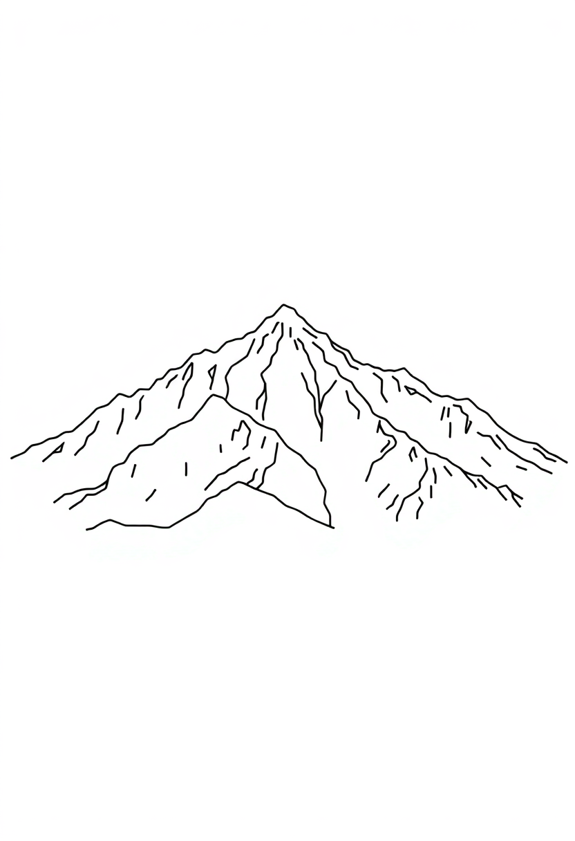 Mountain Range coloring page, free printable