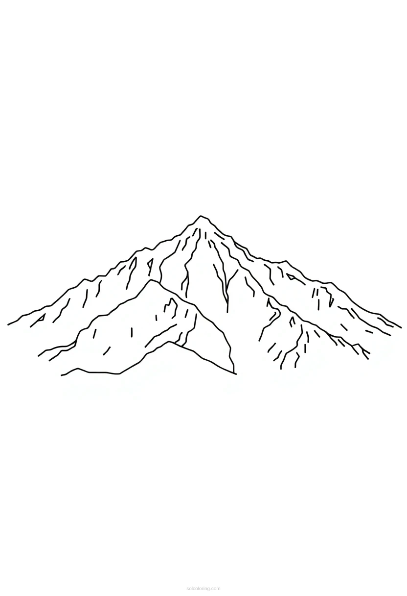 Mountain Range coloring page for kids