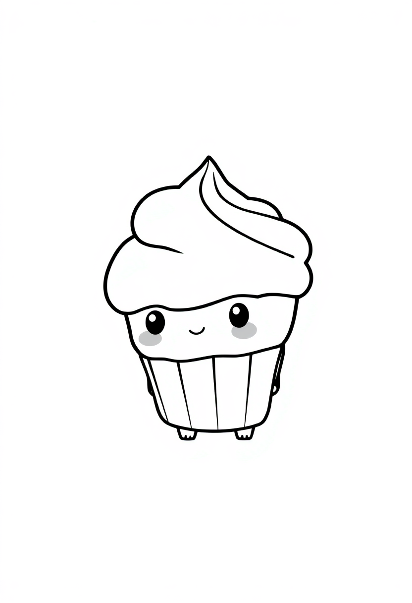 Muffin coloring page, free printable