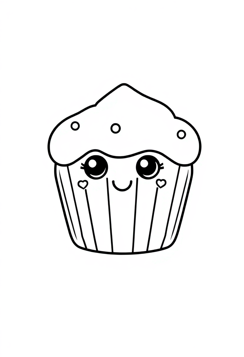Muffin coloring page, free printable