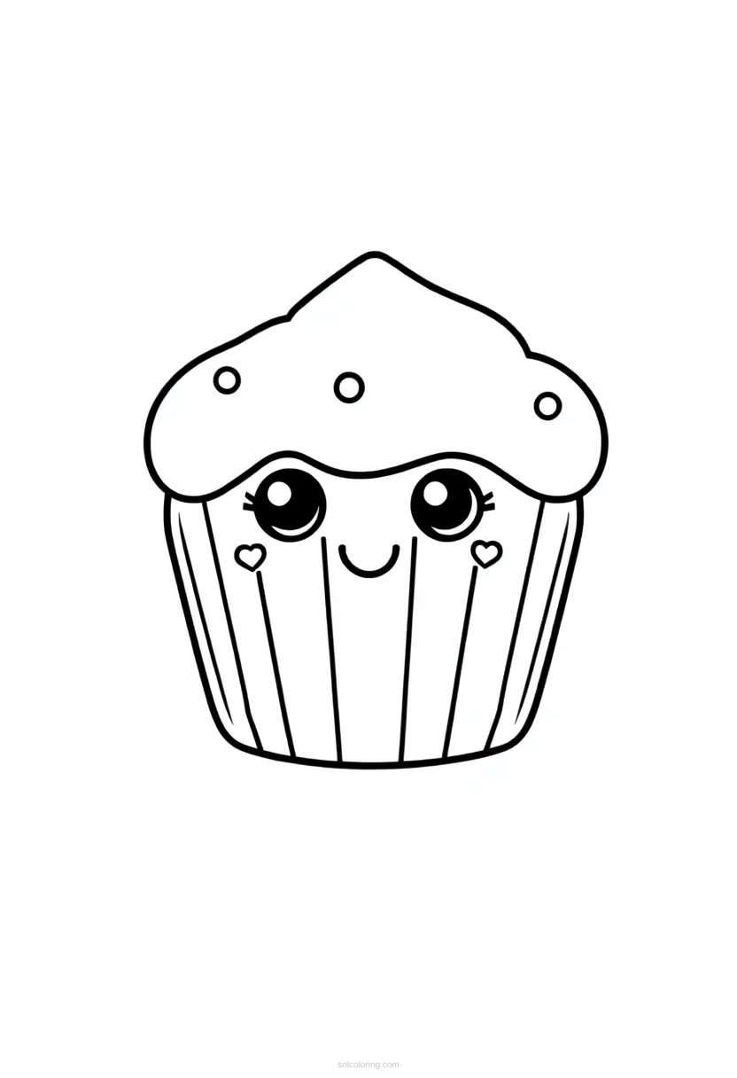 Muffin coloring page for kids