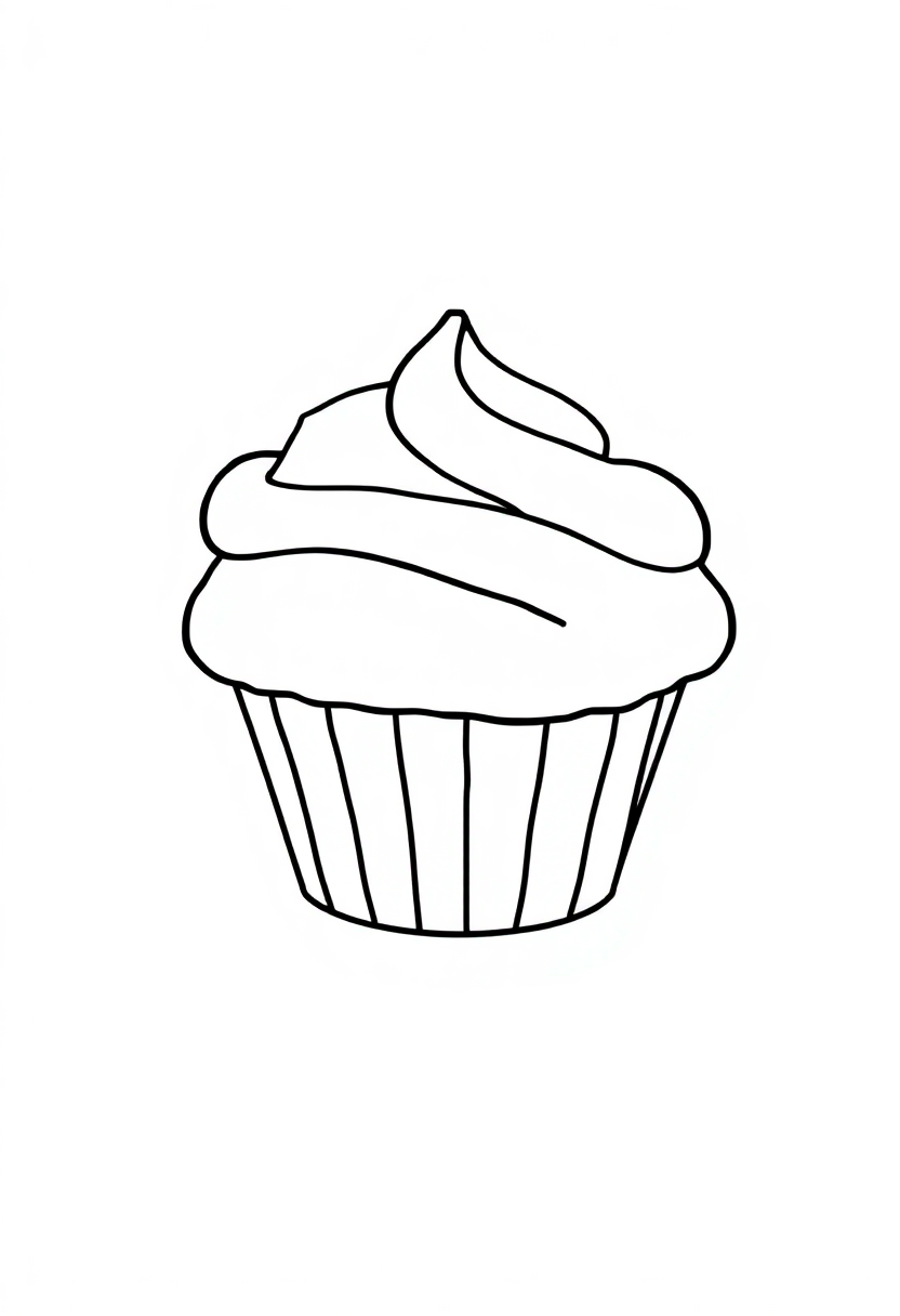 Muffin coloring page, free printable