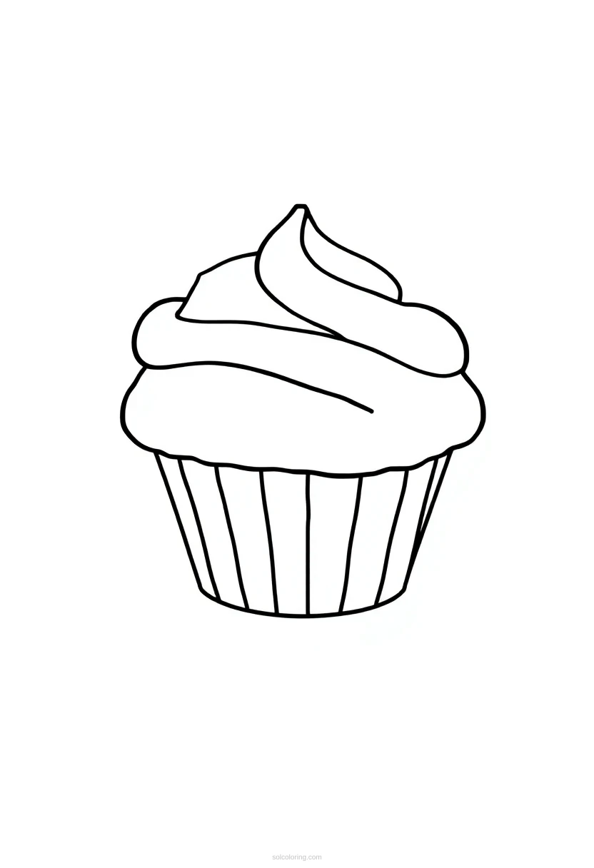 Muffin coloring page for kids