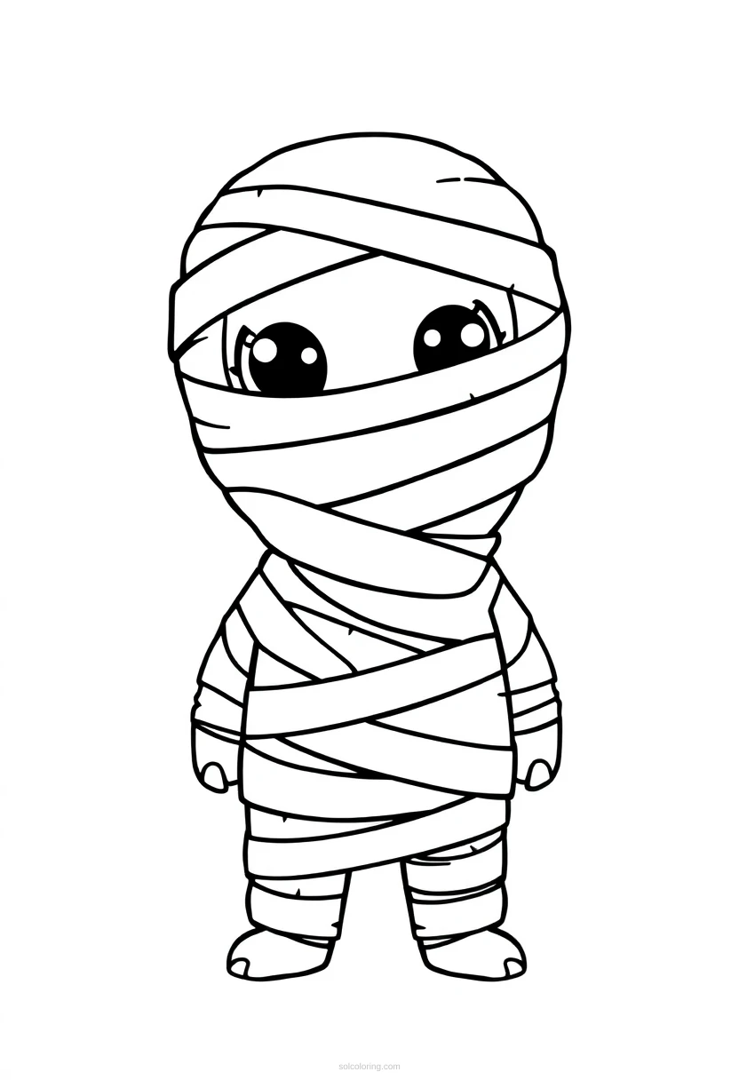 Mummy Wrapped in Bandages coloring page for kids