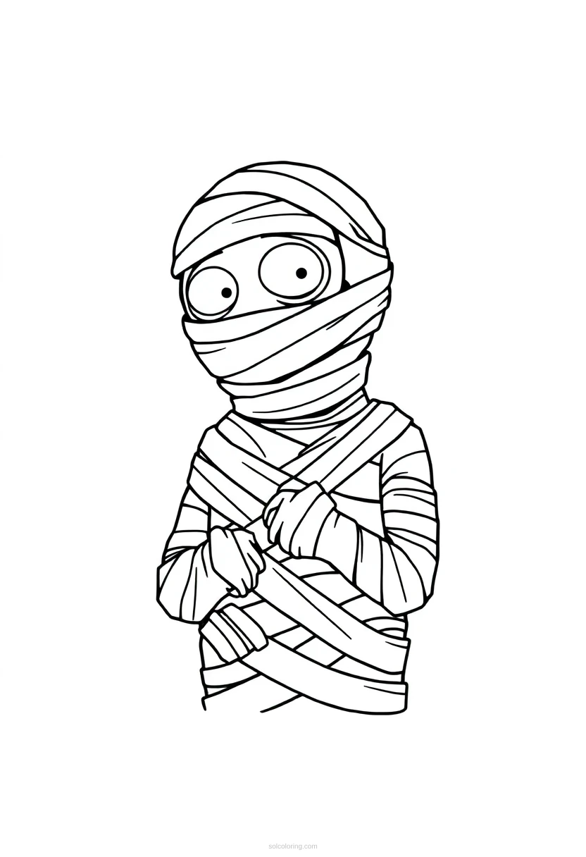Mummy Wrapped in Bandages coloring page for kids