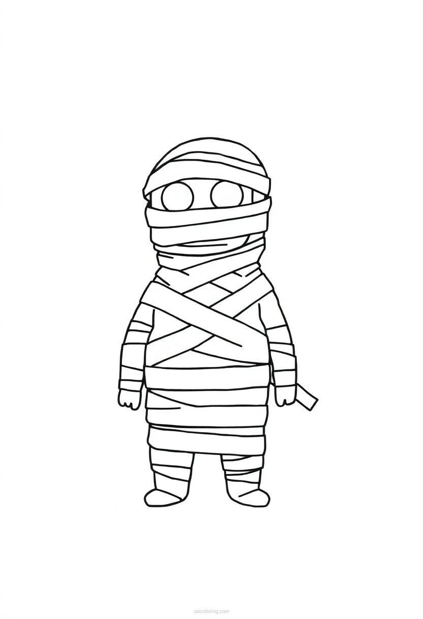 Mummy Wrapped in Bandages coloring page for kids