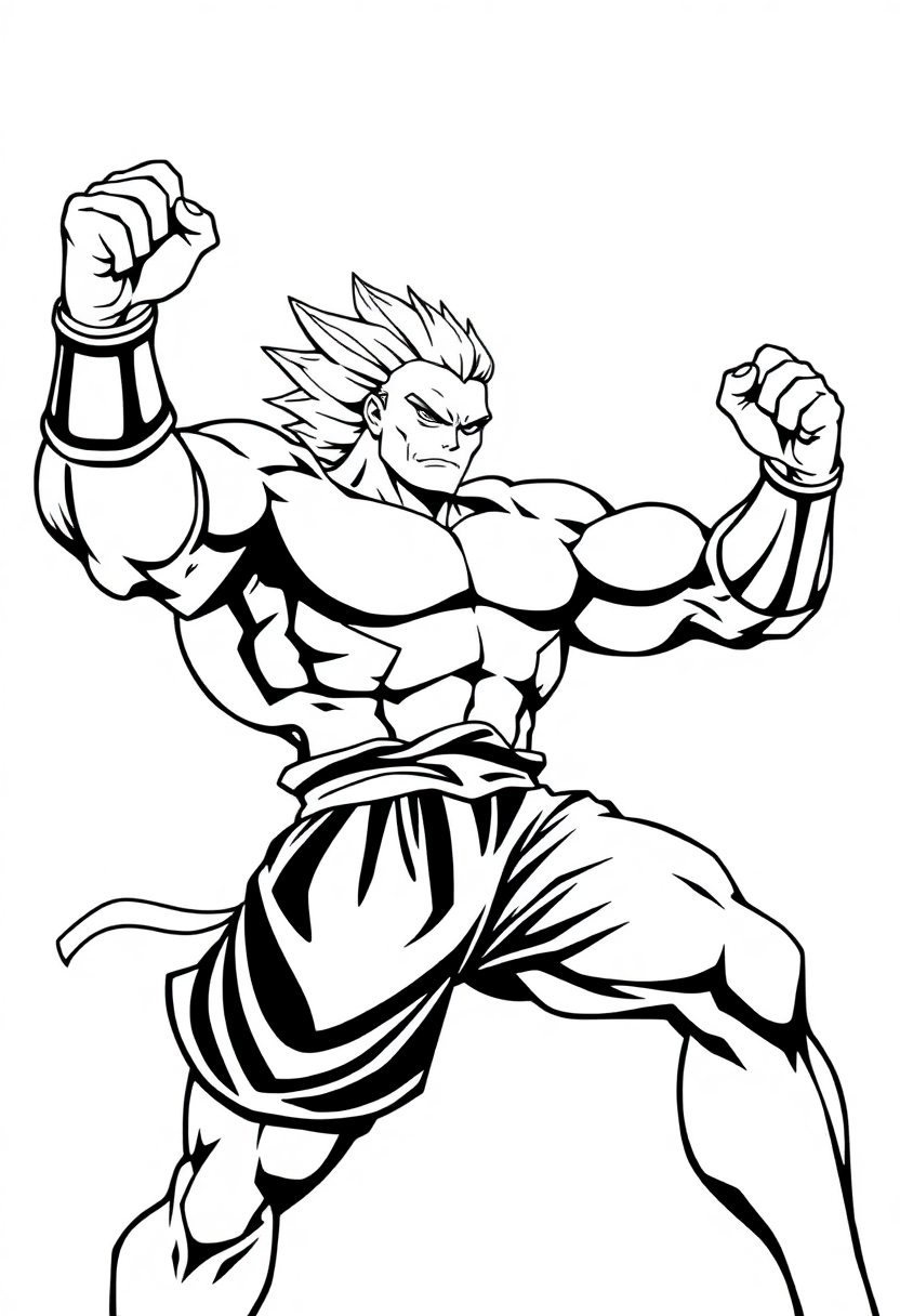 Muscular Hero Powering Up coloring pages