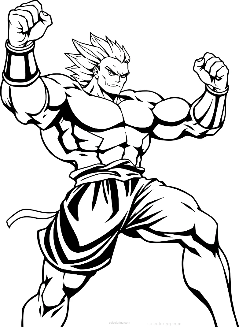 Muscular Hero Powering Up coloring pages