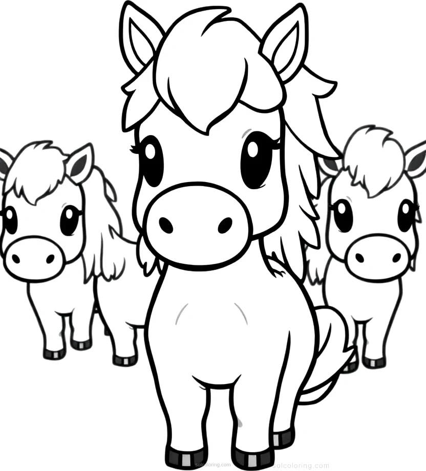 Mustang Herd coloring page for kids