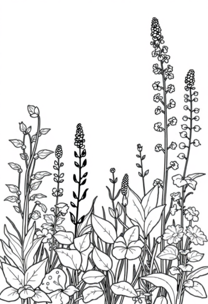 Mystical Herb Garden coloring pages