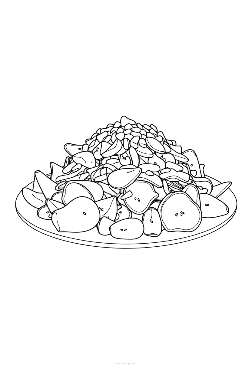 Nachos coloring page for kids