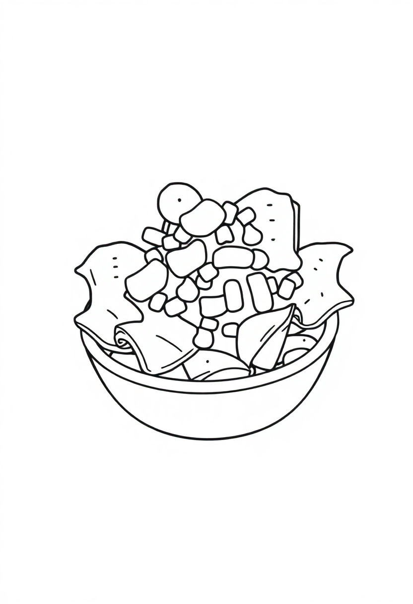 Nachos coloring page, free printable