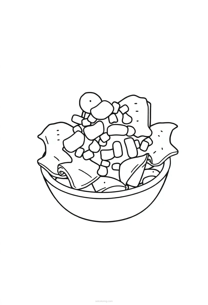 Nachos coloring page for kids