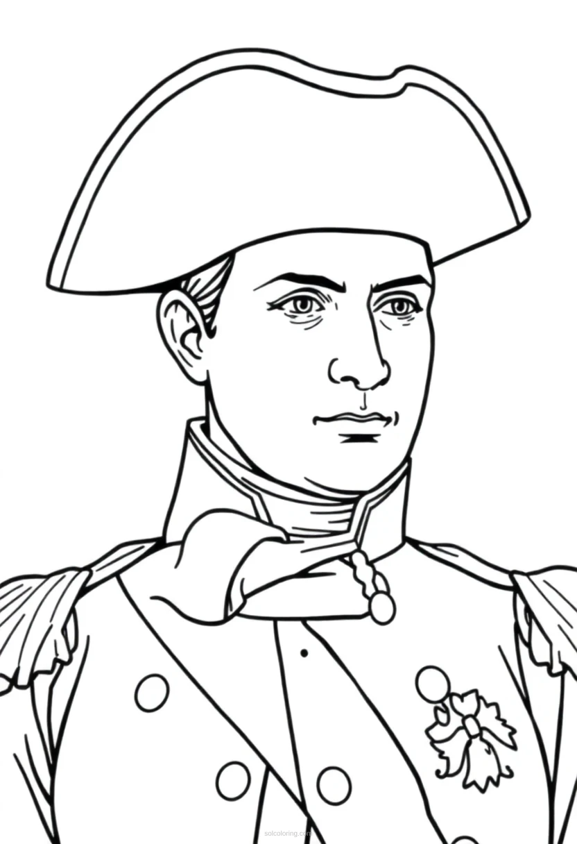 Napoleon Bonaparte coloring page for kids