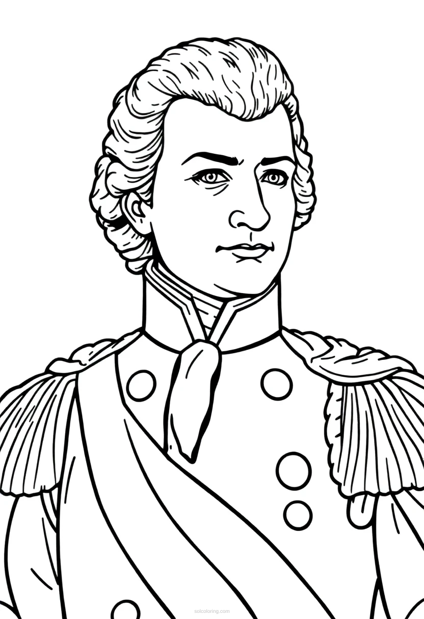 Napoleon Bonaparte coloring page for kids