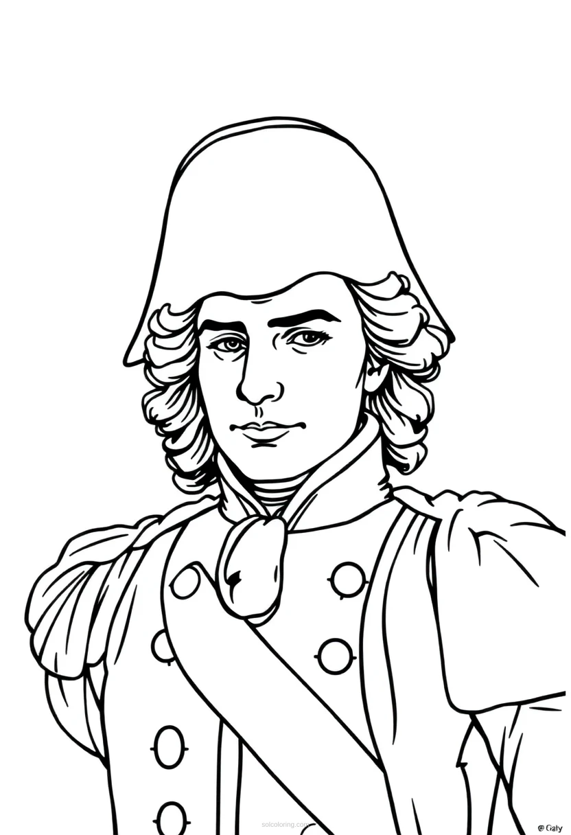 Napoleon Bonaparte coloring page for kids