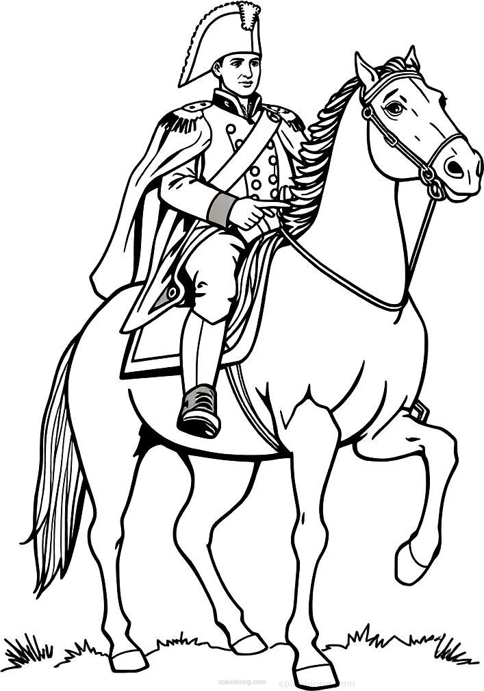 Napoleon Bonaparte On Horse coloring pages