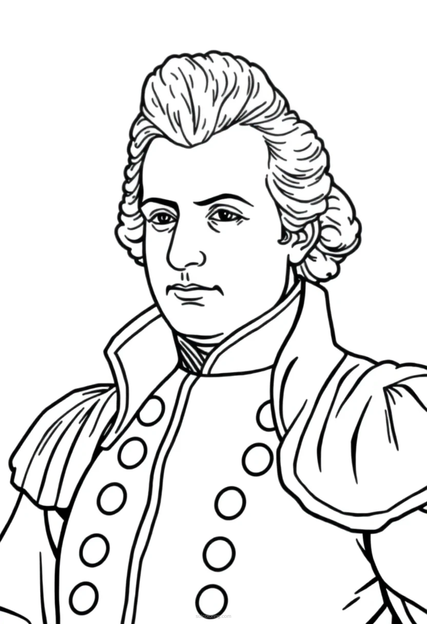 Napoleon Bonaparte coloring page for kids