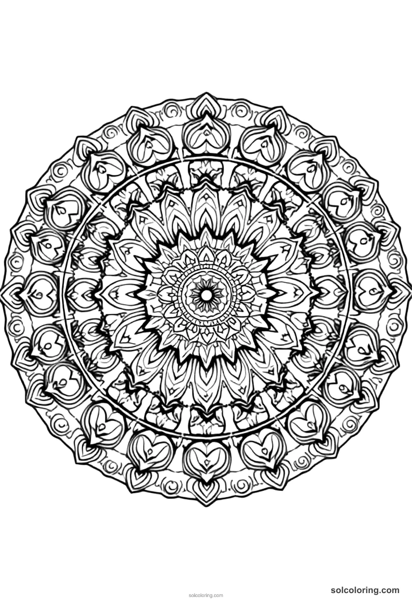 Mandala Napoleon's Battle of Waterloo mandala coloring page for kids