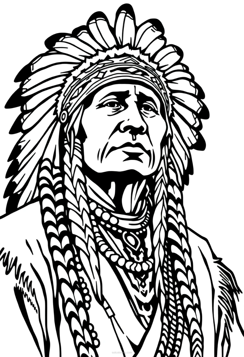 Native American Chief coloring pages