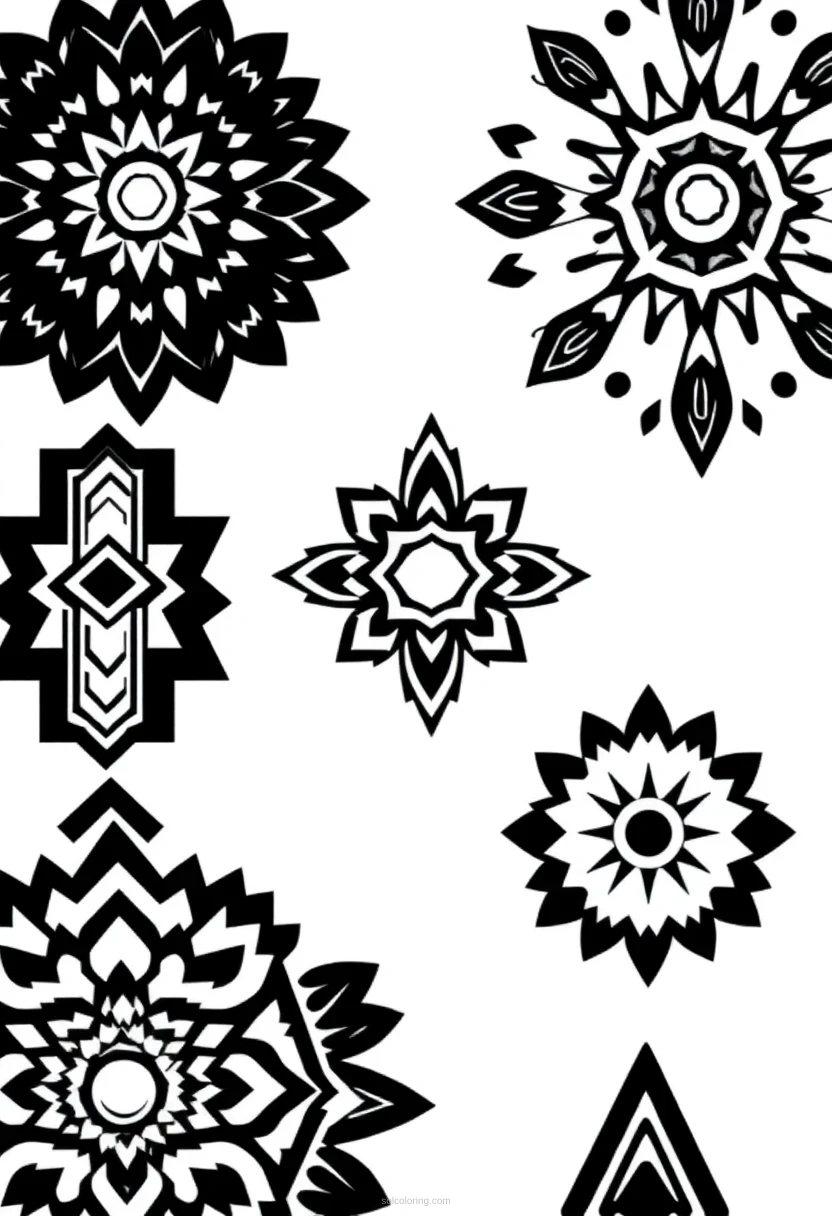 Native American Geometric Patterns coloring page for kids