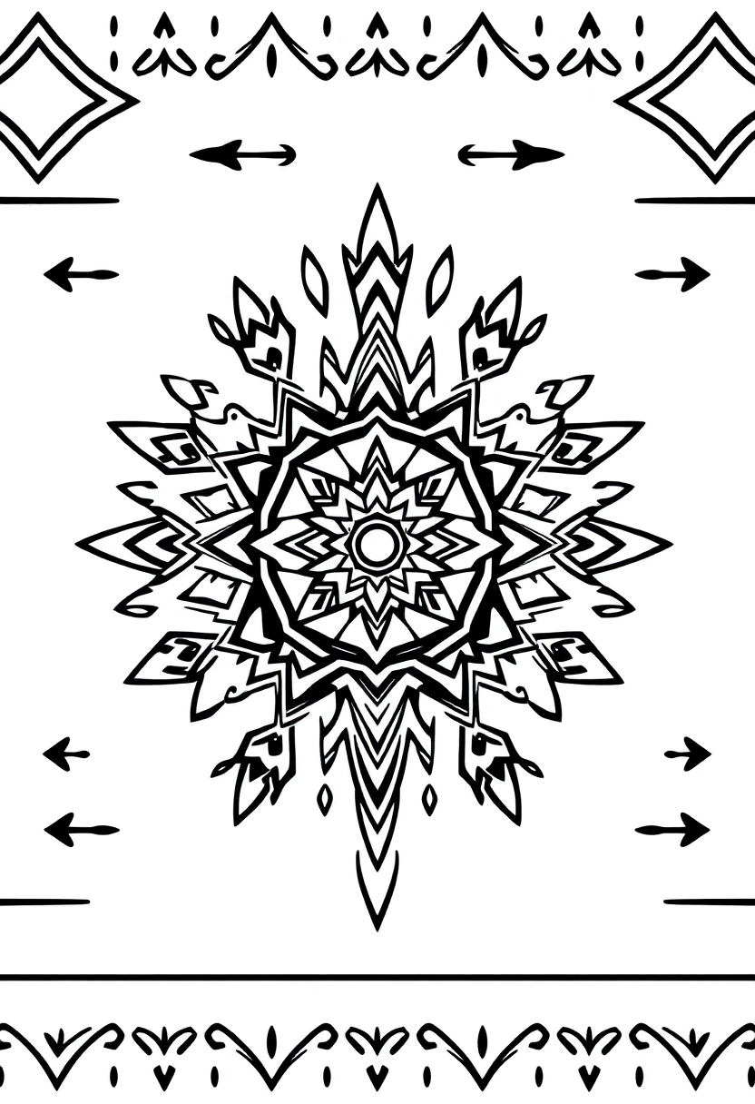 Native American Geometric Patterns coloring page, free printable