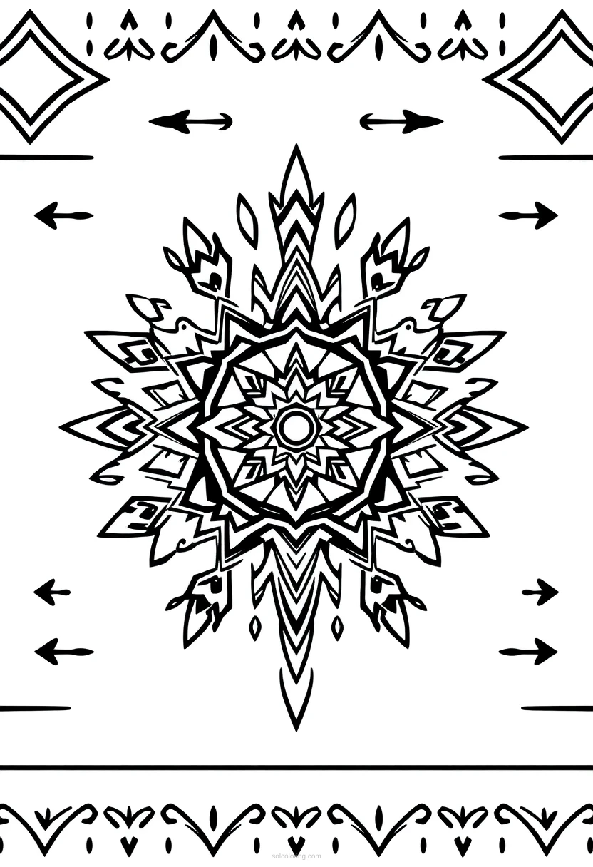 Native American Geometric Patterns coloring page for kids