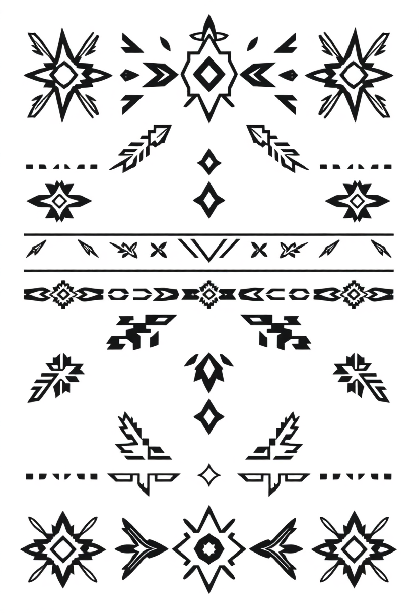 Native American Geometric Patterns coloring page, free printable