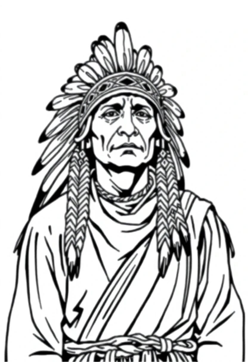 Native American Headdress coloring page for kids