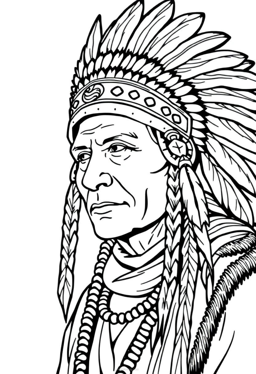Native American Headdress coloring page for kids