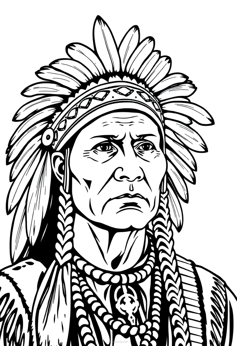 Native American Headdress Chibi coloring pages