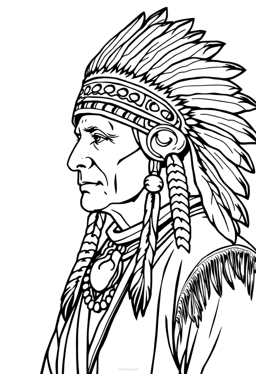 Native American Headdress coloring page for kids