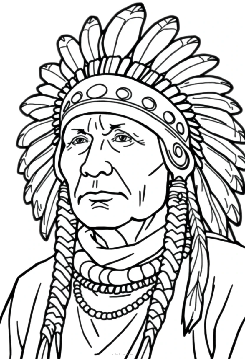 Native American Headdress coloring page for kids