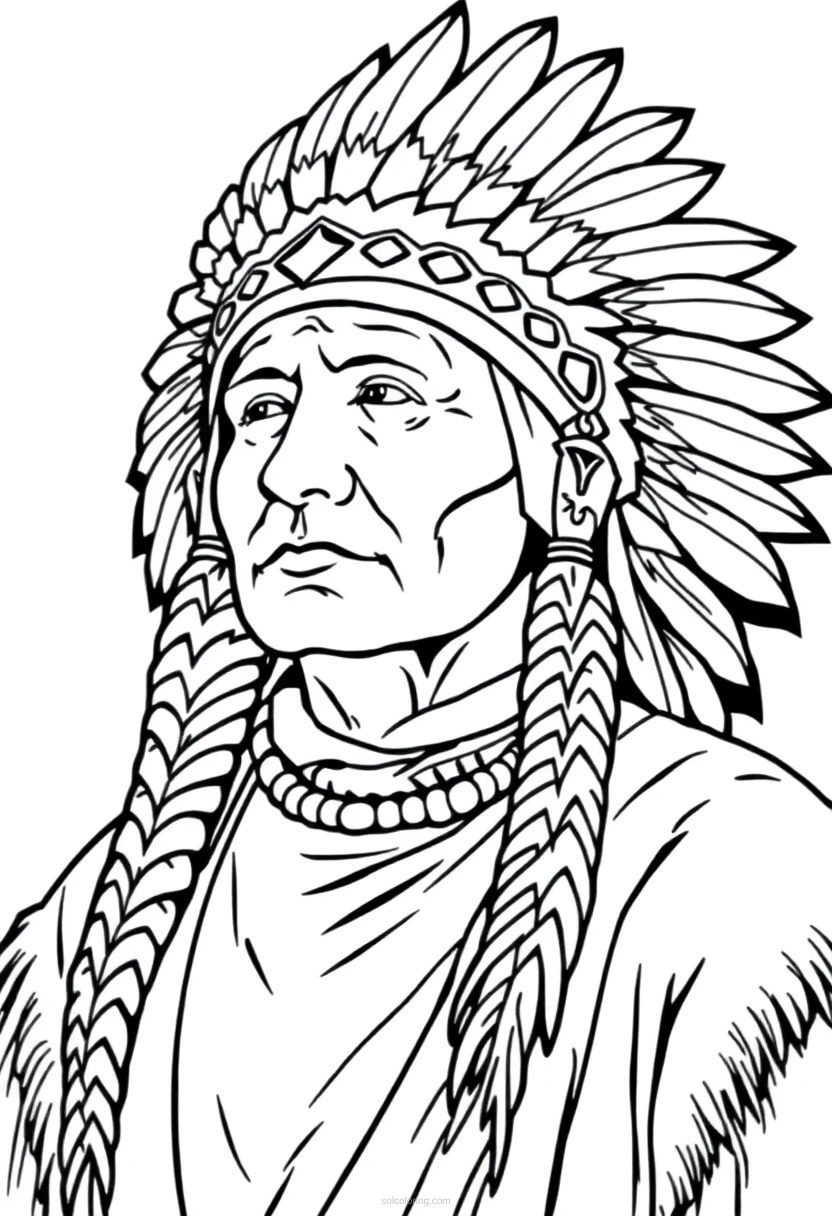 Native American Headdress Detailed coloring pages