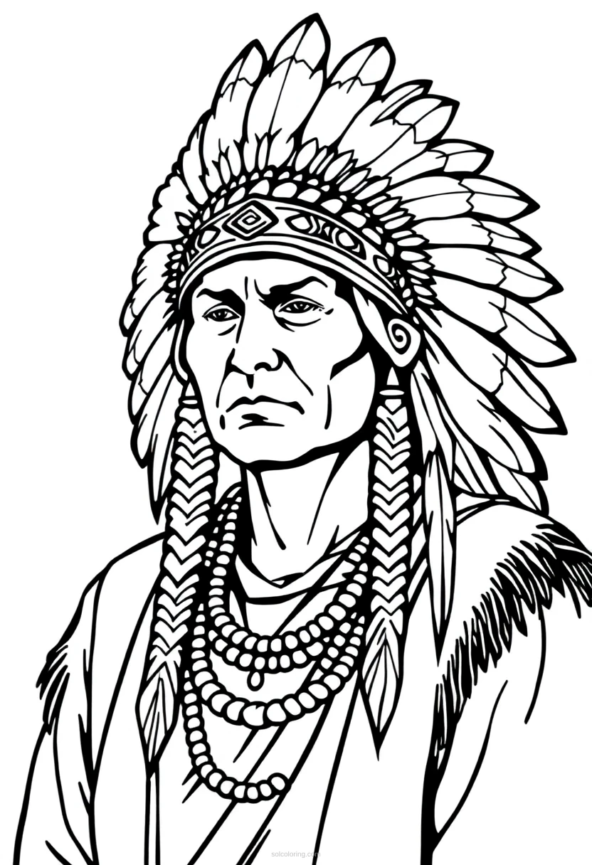 Native American Headdress coloring page for kids