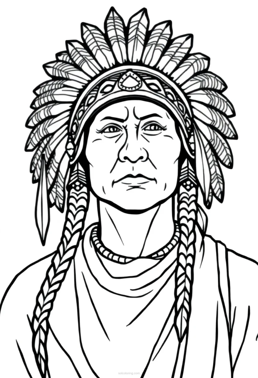 Native American Headdress Mandala coloring pages