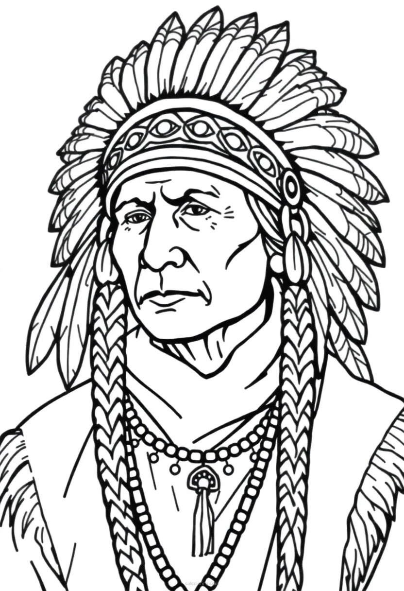 Native American Headdress coloring page for kids