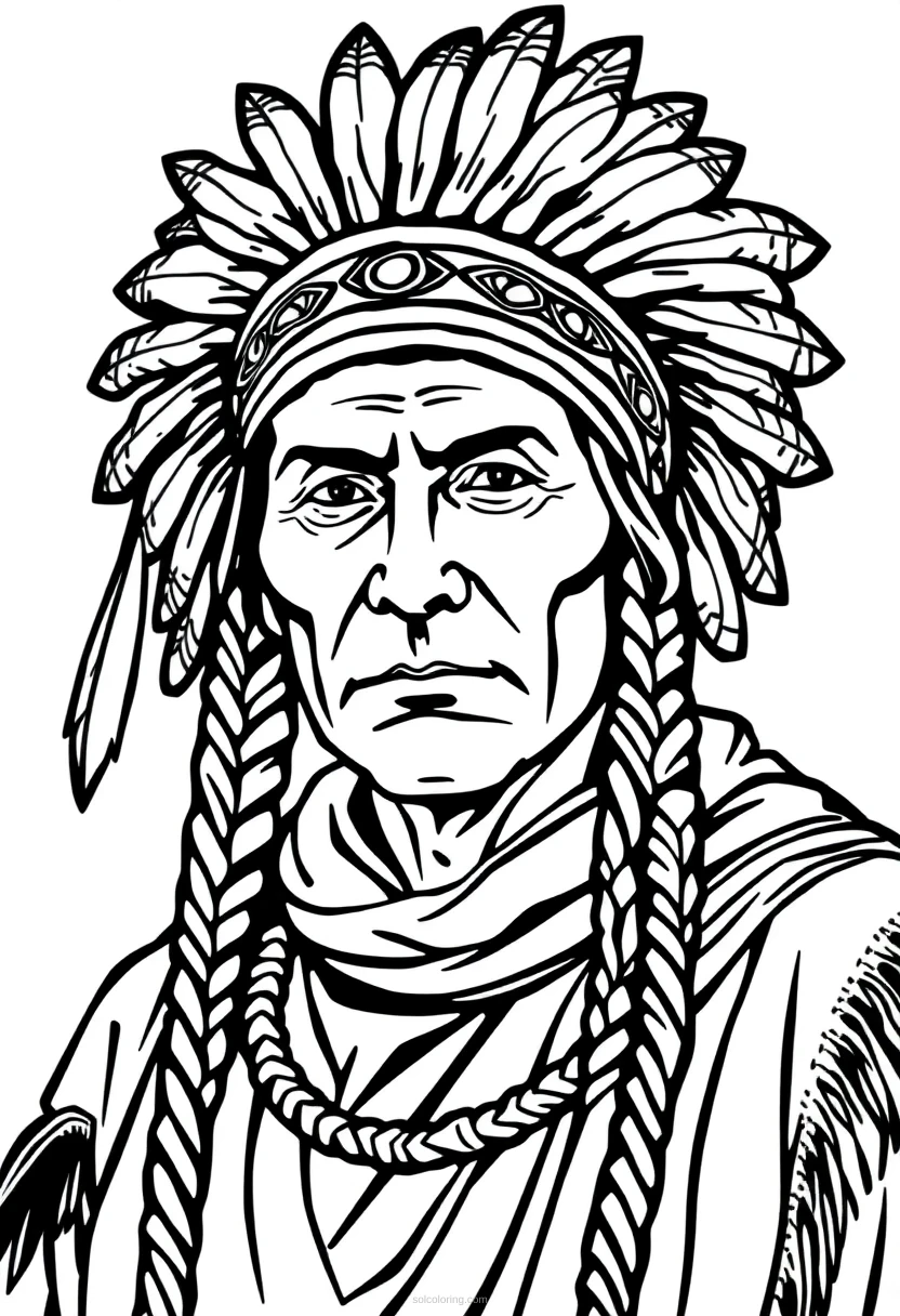 Native American Headdress coloring page for kids