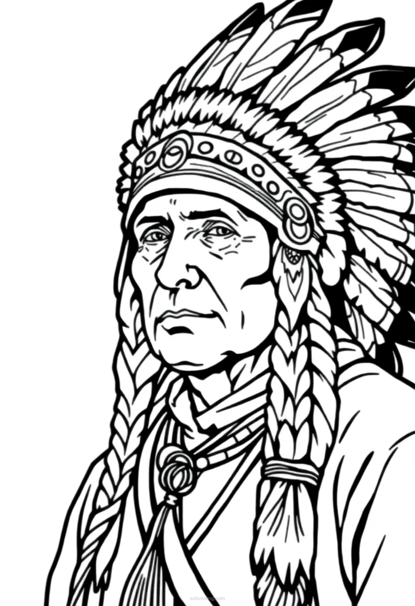Native American Headdress coloring page for kids